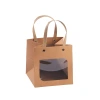 Kraft paper with an open smiling face, creative cartoon kraft paper bag, shopping clothing, kraft paper handbag, gift packaging Item Picture
